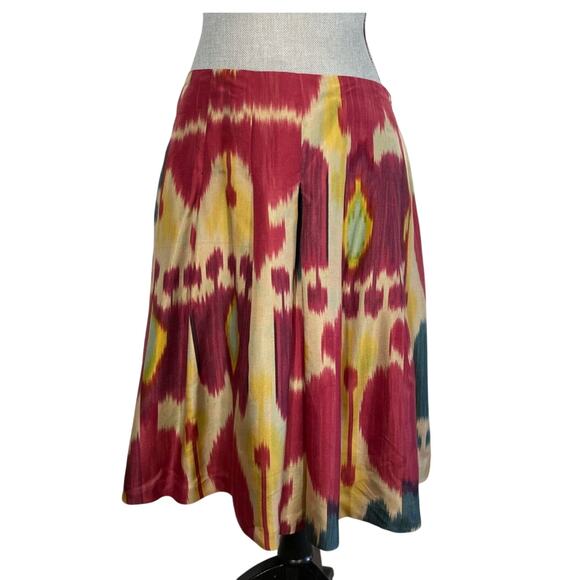 Lauren Ralph Lauren modern Maasai watercolor 100% silk skirt pockets women’s 12 - Picture 5 of 8